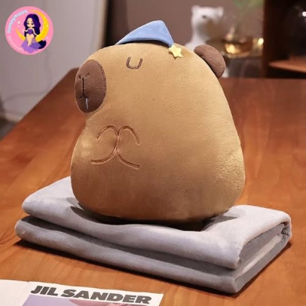 ตุ๊กตาผ้าห่ม คาปิบาร่ามินิ พกพาสะดวก ใส่กระเป๋าได้ ของขวัญ ปีใหม่ ผ้าห่มสำหรับพกพา ใส่กระเป๋าได้ รุ่น คาปิบาร่า มินิ